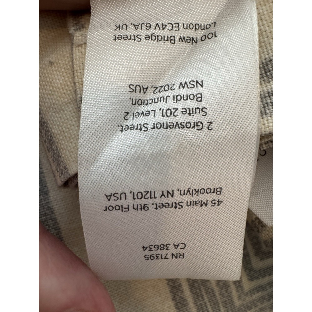 West Elm 100% Cotton Canvas Geometric Gray Beige Curtain Set 3 ~Panels 48 x 84 - Picture 2 of 9